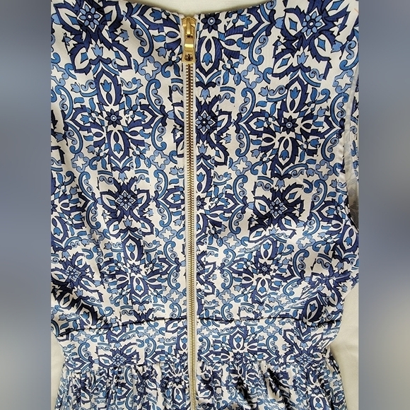 MILLY FOR DESIGN NATION Mini Dress Women's size 2 blue combo printed sleeveless - Picture 5 of 10